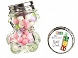 Baby Keepsake: Its a Boy Baby Block Design Personalized Teddy Bear Glass Candy Jar - (Set of 24)