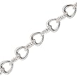 14K White Gold 1/4 ct. Diamond Heart Link Bracelet