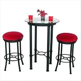 Bullseye Bar Height Pub Set Finish: Silver Palladium Textured, Fabric: Novelty - Salsa, Seat: Classic