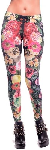See You Monday Women's Flower Power Leggings Medium Multi