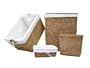 Decorative Living, Antique Maize Natural Woven Bath Ensemble, Set of 4