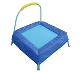 My First Rectangular Trampoline with Handle and Extra Padding - Blue (Height 80 cm X Width 94 cm X Depth 94 cm)
