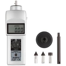 Shimpo DT-105A Handheld Tachometer with 6" Wheel, LCD Display, +/-0.06rpm Accuracy, 0.10 - 25000rpm Range