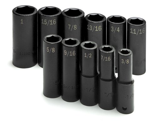 SK Hand Tools 4041 11-Piece 1/2-Inch Drive 6 Point Deep Fractional Impact Socket Set