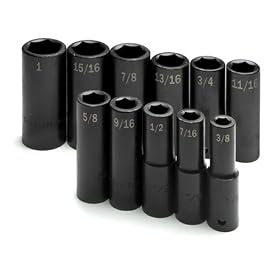 SK Hand Tools 4041 11-Piece 1/2-Inch Drive 6 Point Deep Fractional Impact Socket Set