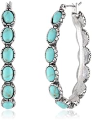 Lucky Brand Oblong Inlay Hoop Earrings