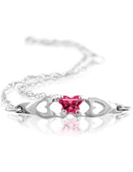 Butterfly Shaped Red Special Shape Cubic Zirconia Bracelet in Gold - 10kt White
