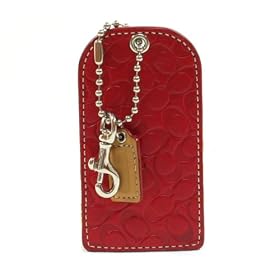 NEW AUTHENTIC COACH EMBOSSED SIGNATURE LUGGAGE TAG CHARM 92538 (Red)