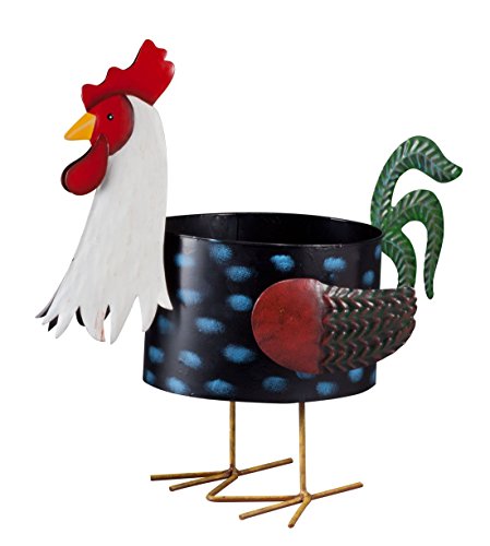 Metal Rooster Planter by Maple Lane CreationsTM