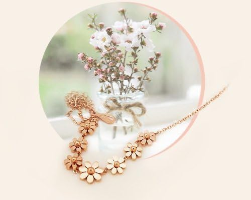 Leaf Heart 14K Rose Gold Plated Titanium Steel Daisy Flower Bracelet / Anklet .For Women Girls(F988) (anklet)