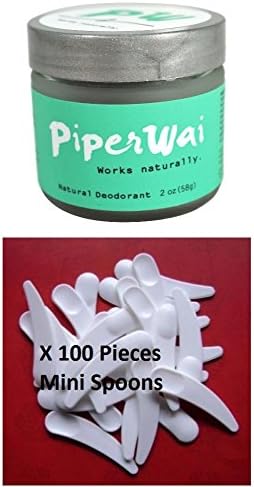 Piperwai Natural Deodorant 2 oz Plus 100 Pieces Mini Spoon Applicators