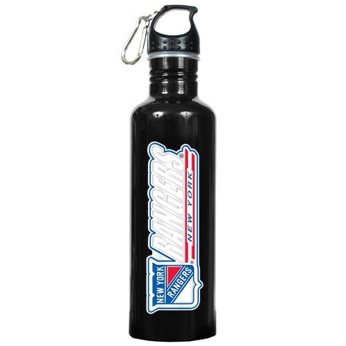 NHL New York Rangers Black Stainless Steel Water Bottle