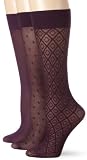 Ellen Tracy Womens 3 Pair Assorted Trouser Sock