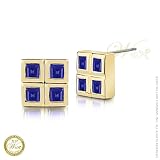 WILLOW XPRESS: *MONTANA SAPPHIRE CZ CHECKERBOARD EARRING*