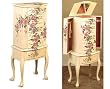 Floral Design White Finish Wood JEWELRY ARMOIRE