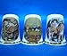 Birchcroft Porcelain China Collectable - Set of Three Thimbles - Kittens in Baskets