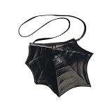 HB-213-1, BLK PU SPIDER WEB SHAPED PURSE