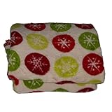 UPC 784857509182 product image for Holiday Time Plush Throw Blanket (Cream, W/Cream Colored Snowflakes in Red and G | upcitemdb.com