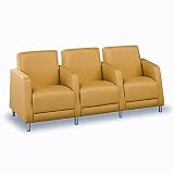 Three Seat Sofa with Center Arms Recycled Standard Fabric Black Open House Fabric/Steel Legs