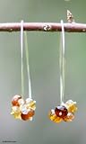 Tourmaline earrings, 'Sunkissed Clusters'