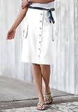 Jessica London Plus Size Cargo Skirt White,16