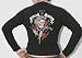 Lucky 13 Rest In Peace Skull Pistons Embroidered Cardigan Size XL