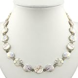 EXP Handmade Mother Of Pearl & Silver Necklace