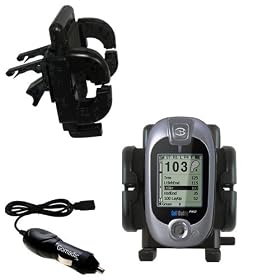 Golf Buddy Pro GPS Range Finder Auto Vent Holder with Car Charger - Uses Gomadic TipExchange