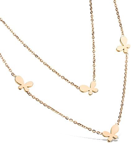 Kaariag Punkin® Double Layer Butterfly Pendant Chic Necklace(18.1 Inch)