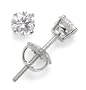 18k White Gold Certified Round Diamond 4-Prong Stud Earrings  (3/4ct tw, I, SI2)