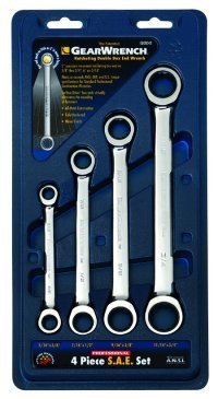Gear Wrench 9240 4 Piece Fractional Double Box Ratcheting Wrench Set
