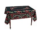 April Cornell 72 by 108-Inch Tablecloth, Noel Black