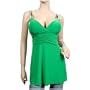 Green Ruched Waist Rhinestone Strap Plus Size Top