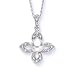 14k White Gold Diamond and Pearl Flower Pendant, 18
