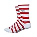 DeFeet Aireator Striper Cuff Socks, Red/White, Large