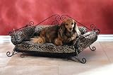 Elegant Metal Frame Pet Bed With Leopard Cushion