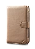 Acase Classic Kindle 3 (Latest Generation) Leather Case (Metallic Gold) with Screen Protector Film Clear (Invisible)