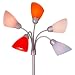 5-Head Floor Lamp with Colorful Shades and Steel Base