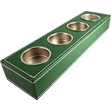 Archipelago Leather Covered Tea Light Bar Green by 