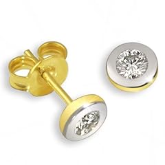 Goldmaid Damen-Ohrstecker 585 Bi Color Gold 2 Brillanten 0,10ctSo O485WG