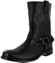 FRYE Jesse Graphic Harness Mens Western Cowboy Boots Shoes Leather Black