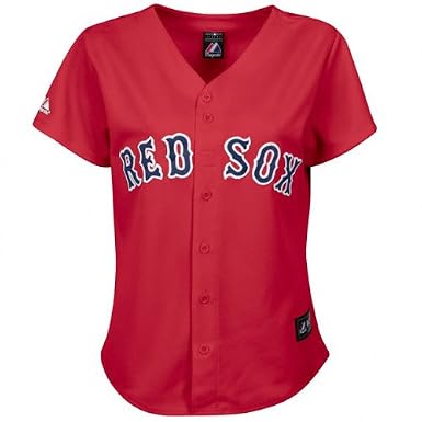 Boston Red Sox Logo Merchandise Womens Scarlet Alternate Short Sleeve Replica Baseball Jersey