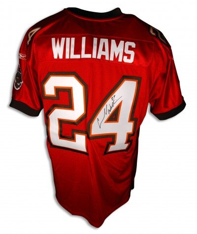 Carnell Cadillac Williams Autographed/Hand Signed Red Authentic Tampa Bay Buccaneers Reebok Jersey
