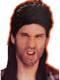 Long Black Mullet Wig adult size Redneck Magnet