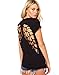 Womens Casual Punk Laser Backless Cut Out Angel Wings Blouse Tops Hollow T-shirt