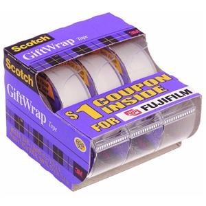 Scotch(R) Gift Wrap Tape, 0.75 x 300 Inches, 3 Pack (311)
