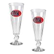 New York Giants 2pc 16oz Pilsner Glass Set with Football on stem - Oval Logo NFL Football