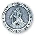 Pewter St Christopher Medal Visor Clip