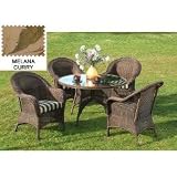 Cocoa Beach Outdoor Dining Set - Arrington Olive (Java/Arrington Olive) (33H x 80W x 37D)