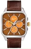 Men's Chronograph Medium Wood/Orange Leather Strap Watch - Original Penguin